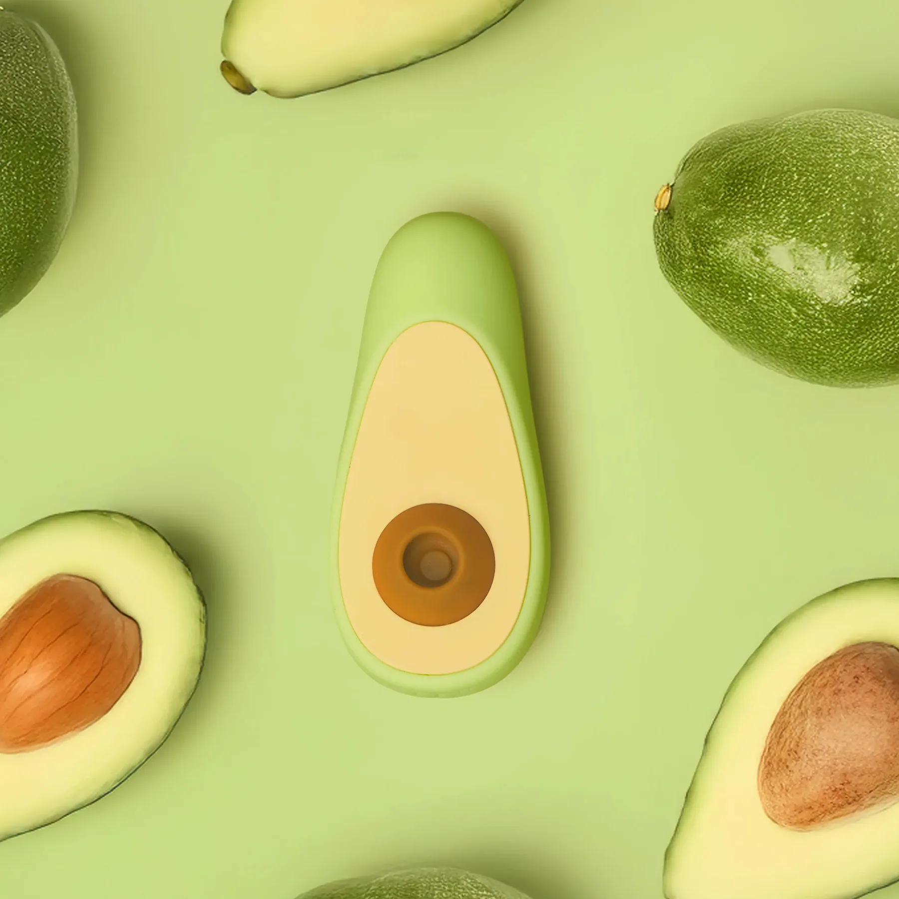 Avocado clitoral vibrator — front view